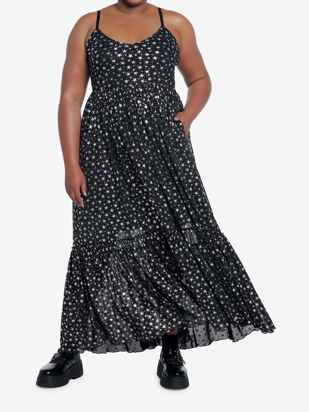 NWOT Hot Topic Cosmic Aura Star Mesh Maxi Dress- Size 3x
